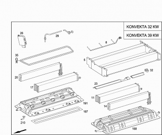 Radiator clima Konvekta pe acoperis Mercedes Tourismo (poz.14)