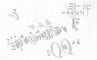 Fulie completa palier motor Mercedes 11,3D autocar Setra 315UL (poz.98)