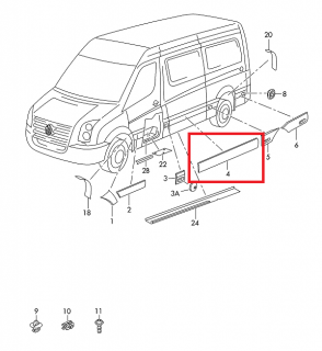 Ornament panou mijloc Vw Crafter 