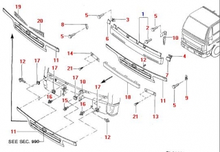Ornament sub grila radiator Nissan Cabstar E (poz.18)