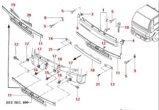 Ornament sub grila radiator Nissan Cabstar E (poz.18)