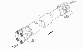 Cardan complet 566 mm autocar Setra 415