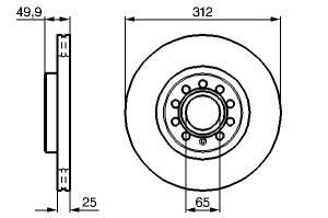 Disc frana  fata Passat 3C2 (diam.312 mm)