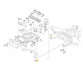 Suport superior furculita articulatie autobuz Man City Lion articulat (poz.22)