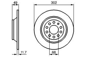 Disc frana spate Audi A6/4F2 2.0 TDI si 3.0 TDI