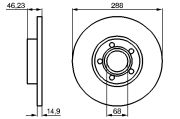 Disc frana fata 288 mm Vw Passat 3B3 (Audi A4 dupa 2004)