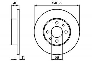 Disc frana spate Fiat 500