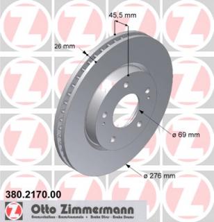 Disc frana fata Lancer( 4 si 5 gauri)