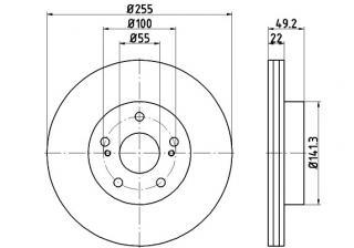 Disc frana punte fata Toyota Prius II