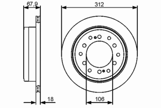 Disc frana spate Toyota  Land Cruiser J 12