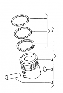 Piston  STD 1.4 TSI  (CAXA) cu bolt si segmenti