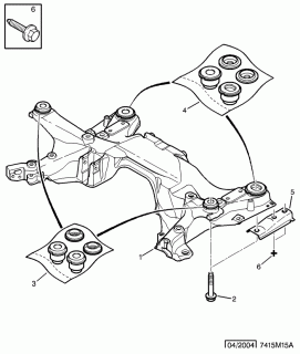 Kit bucsi cadru motor Citroen C5 II (spre fata,poz.3)